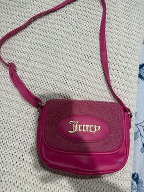 Juicy Couture Hot Pink Crossbody Bag with Gold Logo